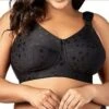 Jacquard Softcup Bra With Cushioned Straps Black -Fashion Lingerie Store 1305black