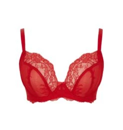 Panache Ana Non-Padded Plunge Bra Salsa Red 7 Panache Ana Non-Padded Plunge Bra Salsa Red -Fashion Lingerie Store AW23F Panache Ana NonPaddedPlunge 9396 Red C F
