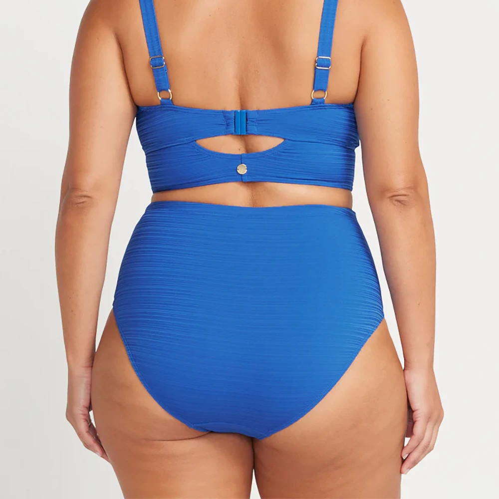 Aria Renoir High Waist Bikini Bottom Blue 4 Aria Renoir High Waist Bikini Bottom Blue - Image 2