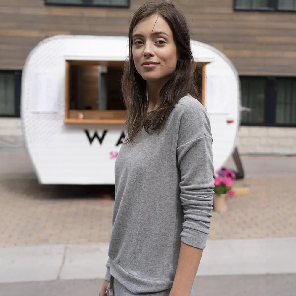 Cozy Crew Neck Top Grey 4 Cozy Crew Neck Top Grey - Image 2