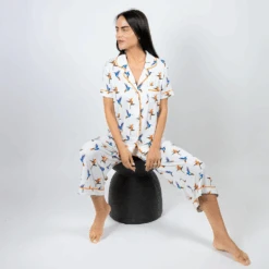 Jolene Cropped Pajama Set -Fashion Lingerie Store AspenDreamJoleneCroppedPajamaSetHummingbird 1