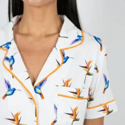 Jolene Cropped Pajama Set -Fashion Lingerie Store AspenDreamJoleneCroppedPajamaSetHummingbird 4