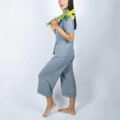 Jolene Cropped Pajama Set -Fashion Lingerie Store AspenDreamJoleneCroppedPajamaSetNightOwl 2