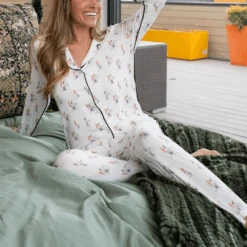 Jolene Long Printed Pajama Set Tennis