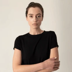 Taylor Rolled Sleeve T-Shirt Black -Fashion Lingerie Store AspenDreamTaylorRolledSleeveT ShirtBlack 1