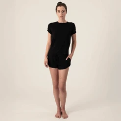 Taylor Rolled Sleeve T-Shirt Black -Fashion Lingerie Store AspenDreamTaylorRolledSleeveT ShirtBlack 2