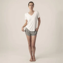 V-Neck T-shirt Basic Colors -Fashion Lingerie Store AspenDreamsVNeckTShirtWhite 1