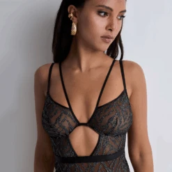 Aubade Moonlight Shadow Binding Light Bodysuit Black/Silver -Fashion Lingerie Store AubadeMoonlightShadowBlindingLightsBodysuit3X86 1