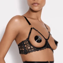 Alta Overt Wire Bra Black 10 Alta Overt Wire Bra Black -Fashion Lingerie Store BordelleAltaOvertWireBraAW24B04BBlacks