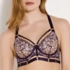 Amela Harness Bodice Bra 2 Amela Harness Bodice Bra -Fashion Lingerie Store BordelleAmelaHarnessBodiceBraPurple 5