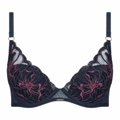 Chantelle Fleurs Signature Lace Plunge T-Shirt Bra Sailing Blue 9 Chantelle Fleurs Signature Lace Plunge T-Shirt Bra Sailing Blue -Fashion Lingerie Store ChantelleFleursSignatureLacePlungeT ShirtBra12Q2SailingBlue 1