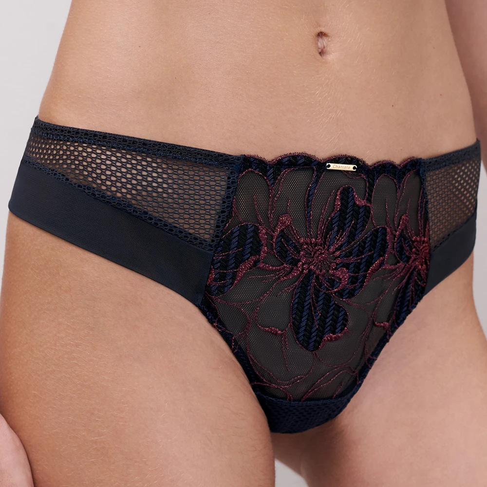 Chantelle Fleurs Signature Lace Thong Sailing Blue 5 Chantelle Fleurs Signature Lace Thong Sailing Blue - Image 3