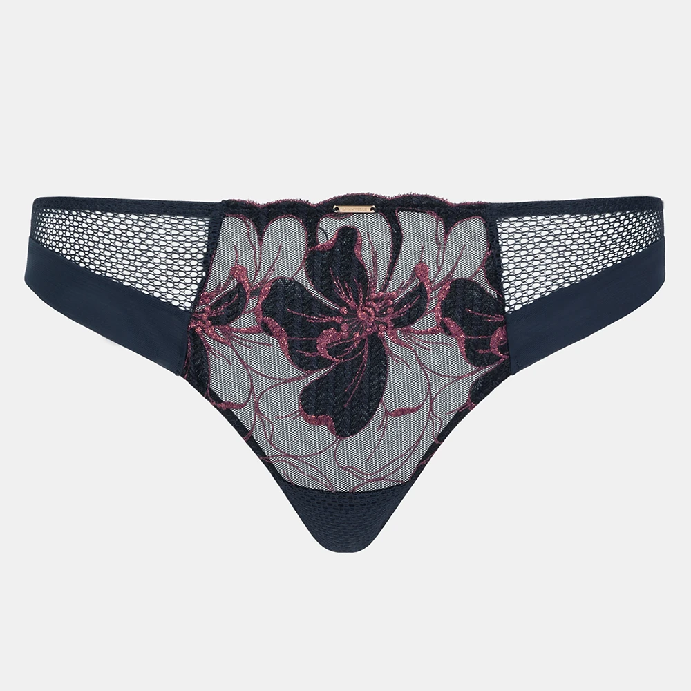Chantelle Fleurs Signature Lace Thong Sailing Blue 6 Chantelle Fleurs Signature Lace Thong Sailing Blue - Image 4