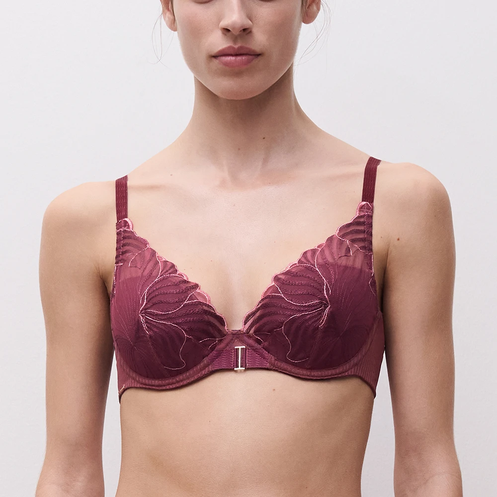 Chantelle Legend Lace Plunge Contour Bra Sienna 3 Chantelle Legend Lace Plunge Contour Bra Sienna