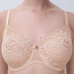 Chantelle Maris Lace Full Coverage Unlined Bra Nude Blush