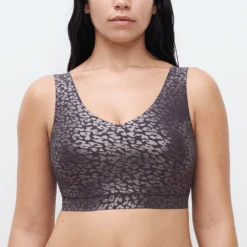 Chantelle SoftStretch V Neck Wirefree Bralette Shimmer Print