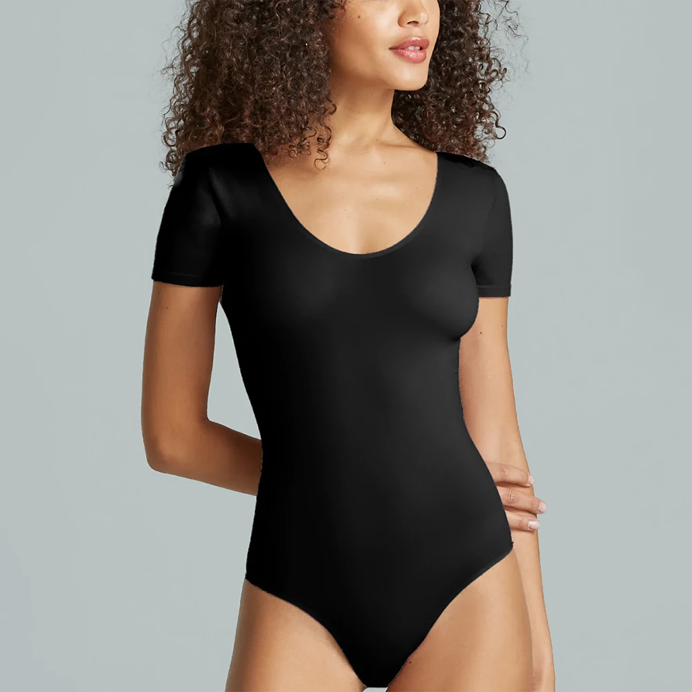 Commando Ballet Cap Sleeve Bodysuit In Black 3 Commando Ballet Cap Sleeve Bodysuit In Black