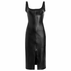 Commando Do It All Faux Leather Midi Dress Black -Fashion Lingerie Store CommandoDoItAllFauxLeatherMidiDressFLT316Black 2