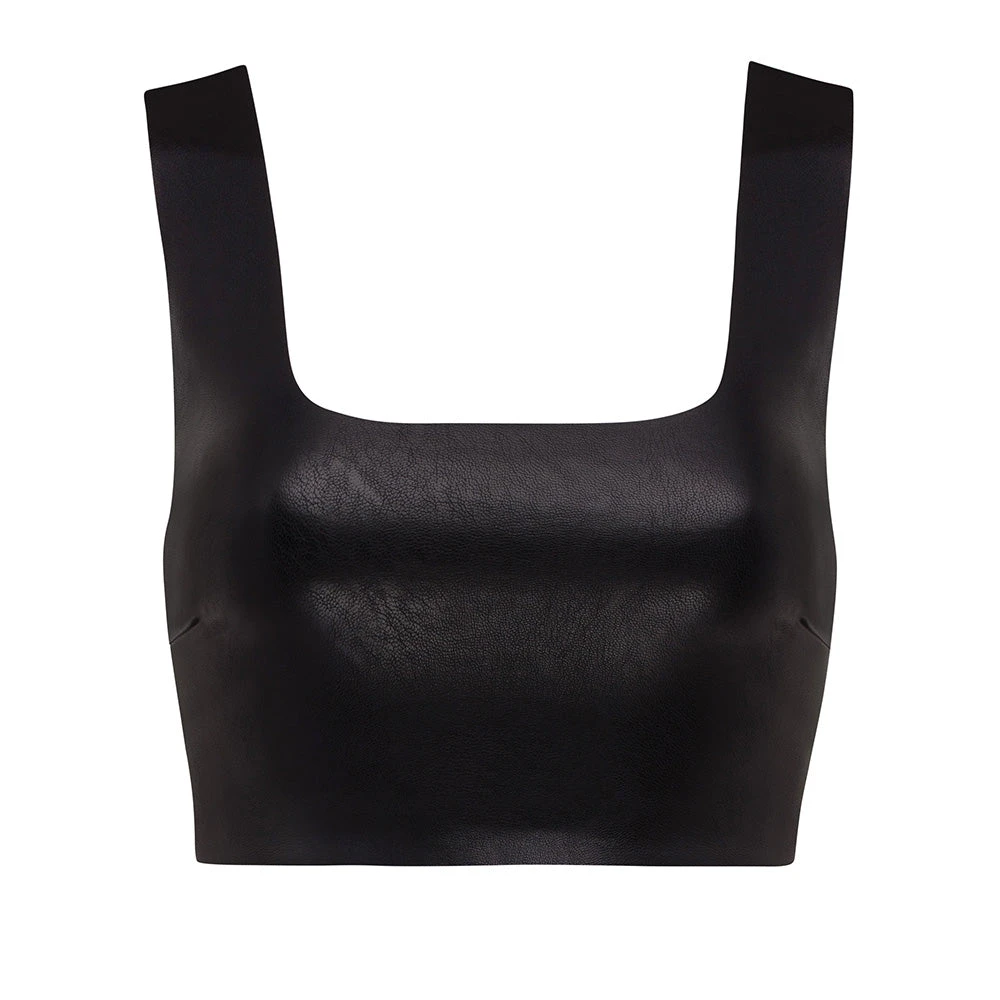 Commando Faux Leather Squareneck Crop Top Basic Colors 5 Commando Faux Leather Squareneck Crop Top Basic Colors - Image 3