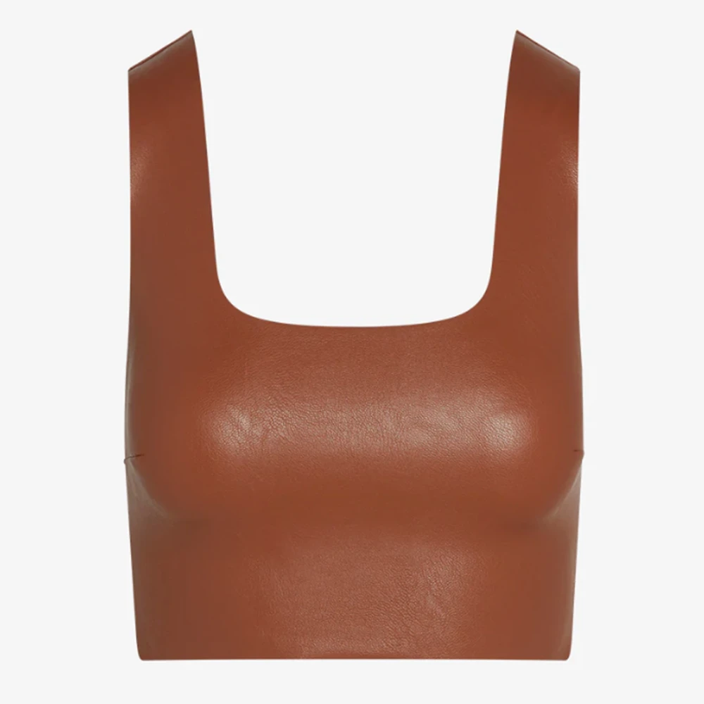 Commando Faux Leather Squareneck Crop Top Basic Colors 7 Commando Faux Leather Squareneck Crop Top Basic Colors - Image 5