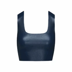 Commando Faux Leather Squareneck Crop Top Navy 7 Commando Faux Leather Squareneck Crop Top Navy -Fashion Lingerie Store CommandoFauxLeatherCropTopFLT100navy