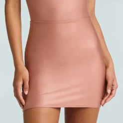 Commando Matte Metallic Miro-Mini Skirt Desert Rose