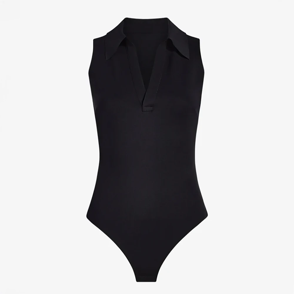 Commando Neoprene Sleeveless V-Neck Polo Bodysuit Black 5 Commando Neoprene Sleeveless V-Neck Polo Bodysuit Black - Image 3