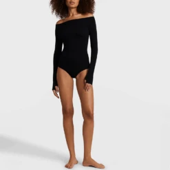 Commando Off The Shoulder Bodysuit -Fashion Lingerie Store CommandoOfftheShoulderBodysuitKT074Black 3