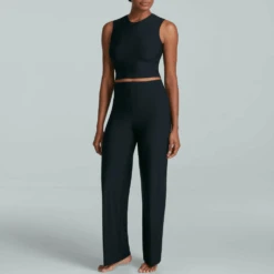 Commando Butter Wide Leg Pull On Pant Black