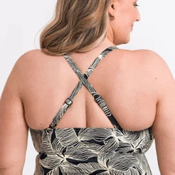 Curvy Kate Ripple Reef Non-Wired Multiway Tankini Top Black Print 8 Curvy Kate Ripple Reef Non-Wired Multiway Tankini Top Black Print -Fashion Lingerie Store CurvyKateRippleReefNon WiredMultiwayTankiniTopCS038408BlackPrint 1