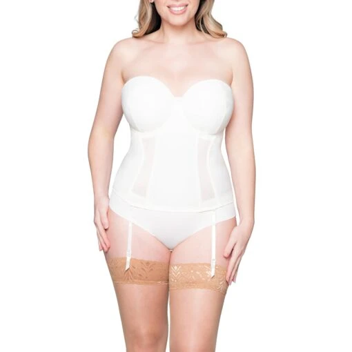 Curvy Kate Luxe Ivory Strapless Basque Ck17707 Ivory -Fashion Lingerie Store Curvy Kate Luxe Basque Bustier CK17707Ivory Petticoat Fair F