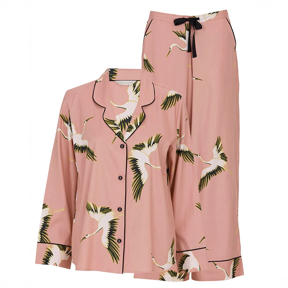 Cyberjammies Bonnie Wide Leg Pyjama Set Crane 3 Cyberjammies Bonnie Wide Leg Pyjama Set Crane