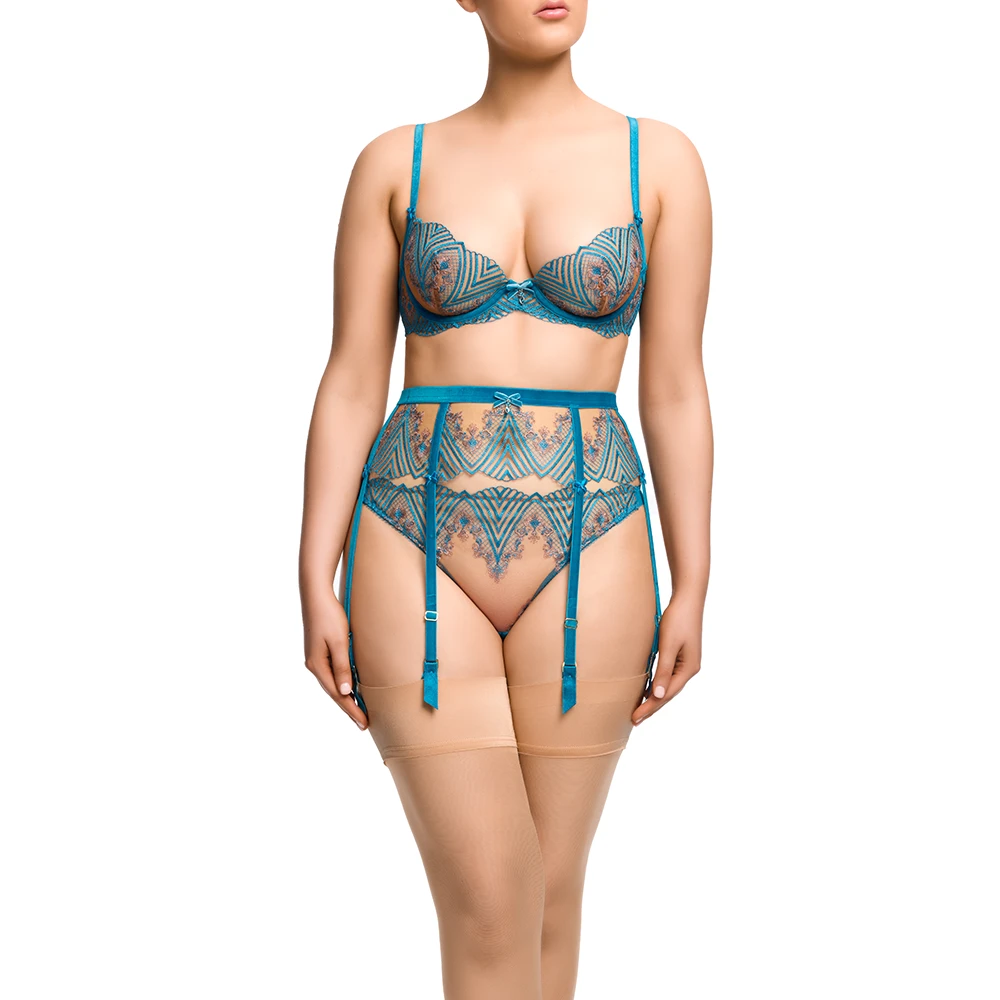 Fortunia Plunge Underwire Bra Mosaic Blue 6 Fortunia Plunge Underwire Bra Mosaic Blue - Image 4