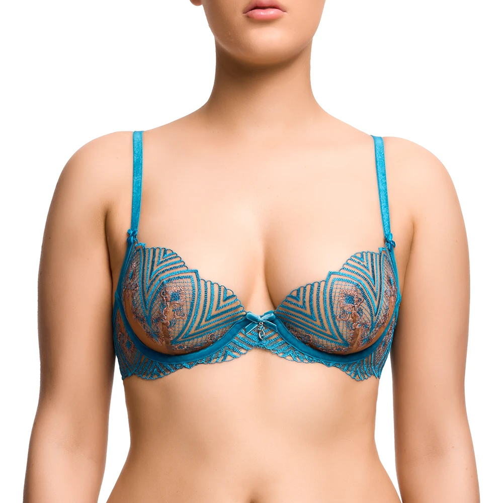 Fortunia Plunge Underwire Bra Mosaic Blue 3 Fortunia Plunge Underwire Bra Mosaic Blue