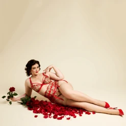 Rosewyn Suspender Flame 7 Rosewyn Suspender Flame -Fashion Lingerie Store DitaVonTeeseRosewynSuspenderD46044Flame 1