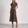 ELAN Brown Paisley Maxi Dress 1 ELAN Brown Paisley Maxi Dress -Fashion Lingerie Store ElanBrownPaisleyMaxiDressVTP50161 1