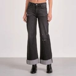 ELAN Cuffed Denim Black