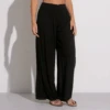 ELAN Smock Waist Wide Leg Pants 2 ELAN Smock Waist Wide Leg Pants -Fashion Lingerie Store ElanSmockWaistWideLegPantsRG2306Black 3