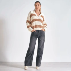 ELAN V-Neck Oversized Sweater Camel 7 ELAN V-Neck Oversized Sweater Camel -Fashion Lingerie Store ElanVNeckOversizedSweaterSWS11276Camel 2