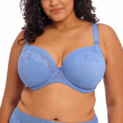 ELOMI Nerina Underwire Plunge Bra-Stretch Cornflower