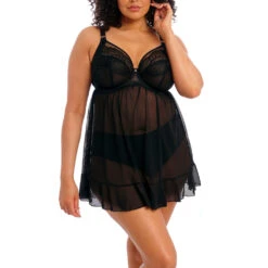 ELOMI Priya Underwire Babydoll Black