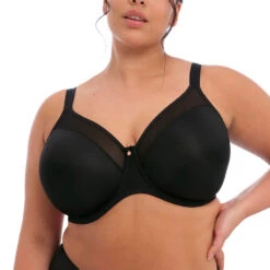ELOMI Smooth Underwire Molded Non Padded Bra Black