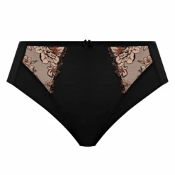ELOMI Teagan High Leg Brief Black/Almond 11 ELOMI Teagan High Leg Brief Black/Almond -Fashion Lingerie Store ElomiTeaganHighLegBriefEL302653BlackAlmond 1