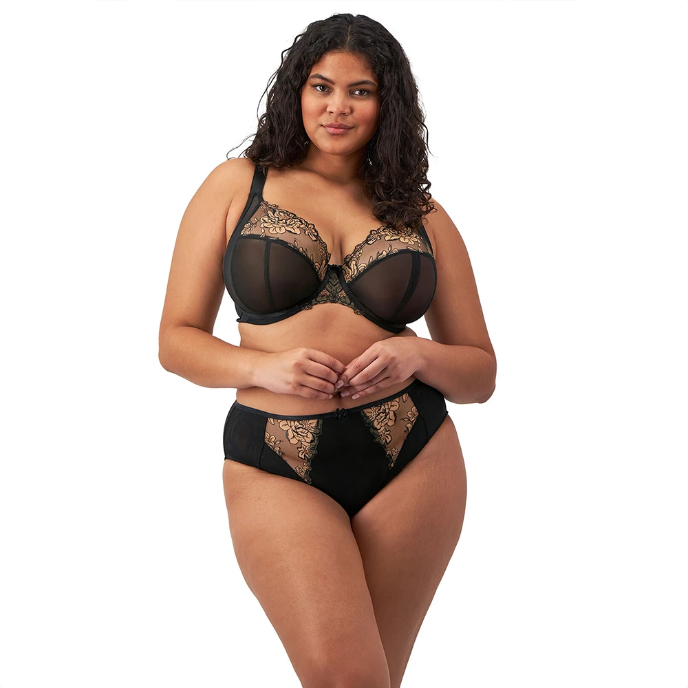 ELOMI Teagan High Leg Brief Black/Almond 6 ELOMI Teagan High Leg Brief Black/Almond - Image 4