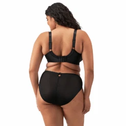 ELOMI Teagan High Leg Brief Black/Almond 9 ELOMI Teagan High Leg Brief Black/Almond -Fashion Lingerie Store ElomiTeaganHighLegBriefEL302653BlackAlmond 4