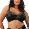 ELOMI Teagan Underwire Padded Half Cup Bra Black/Almond -Fashion Lingerie Store ElomiTeaganUnderwirePaddedHalfCupBraEL302615BlackAlmond 2