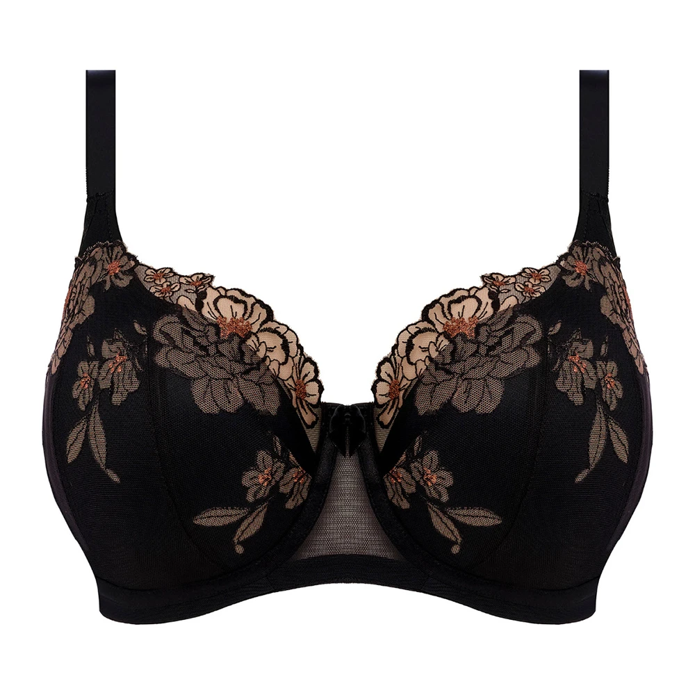 ELOMI Teagan Underwire Padded Half Cup Bra Black/Almond 6 ELOMI Teagan Underwire Padded Half Cup Bra Black/Almond - Image 4