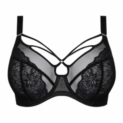 ELOMI Brianna Underwire Plunge Bra Black -Fashion Lingerie Store ElomiUnderwirePlungeBraEL8080Black 3