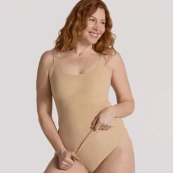 Structured Scoop Bra Tank 16 Structured Scoop Bra Tank -Fashion Lingerie Store EvelynandBobbieStructuredScoopBraTankSand 2