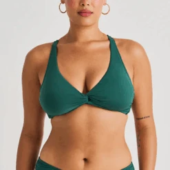 Front Twist D-Cup Crop Top Rainforest